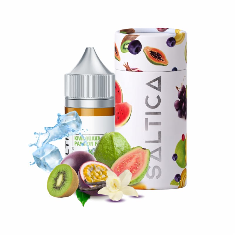 Saltica Kiwi Guava Passion Fruit Salt Likit 35/50mg Fiyatı - 6 Uygun fiyatlı 35mg ve 50mg salt nikotin seçenekleriyle kivi, guava ve çarkıfelek meyvesi tatlarını vanilya kremasıyla birleştiren likit.