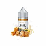 Uygun fiyatlı Saltica Boss Reserve Salt Likit, ceviz, kurabiye, süt, muz ve bal aromalarıyla 35mg ve 50mg salt nikotin seçenekleri sunar.