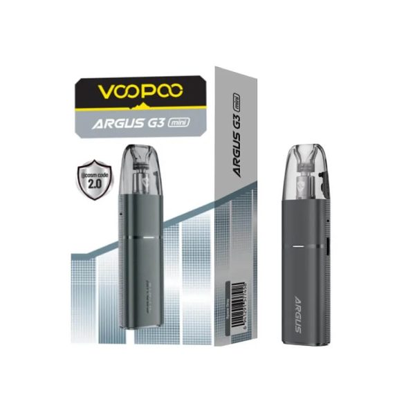 Voopoo Argus G3 Mini Pod Mod, 1350 mAh batarya ve 30W akıllı güç ile uygun fiyata salt nikotin için ideal buhar sunar.